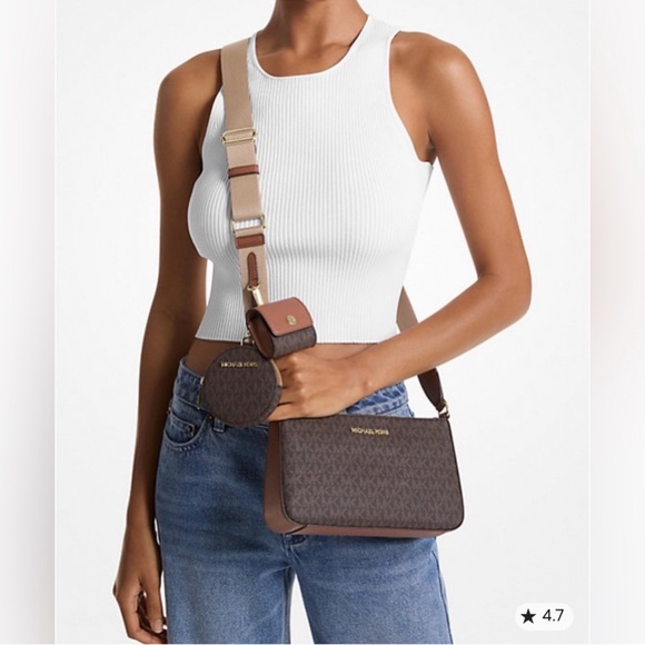 Michael Kors Handbags - Michael Kors Dark Brown Monogram Crossbody Bag